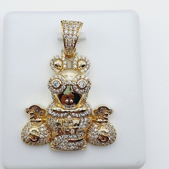 "14K Gold Plated Cubic Zircon Pendant, INUS1BR224 - Picture 5 of 9